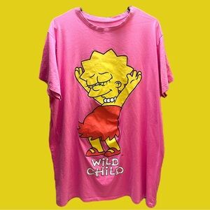 The Simpsons Women’s Lisa Simpsons Pink Graphic Pajama Camisole  XL